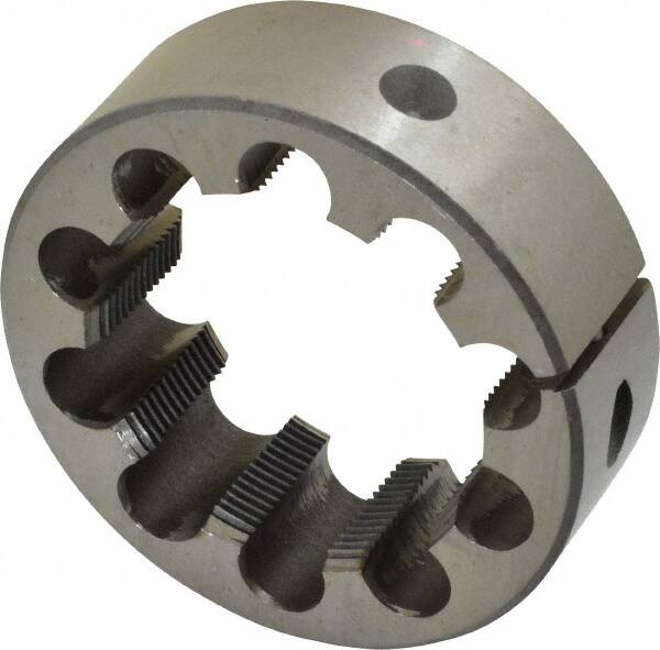 Interstate - 2-16 Thread, 3" Outside Diam High Speed Steel Round Die - Right Hand Thread, Adjustable - Exact Tooling