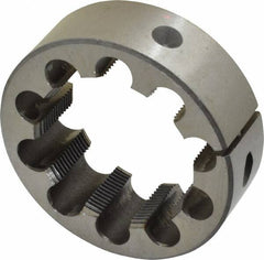 Interstate - 2-16 Thread, 3" Outside Diam High Speed Steel Round Die - Right Hand Thread, Adjustable - Exact Tooling