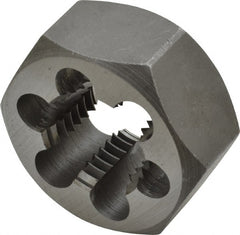 Interstate - 1-1/8 - 8 UNS Thread, 2" Hex, Right Hand Thread, Hex Rethreading Die - Carbon Steel, 1" Thick - Exact Tooling