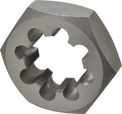 Interstate - 1-3/4 - 12 UNS Thread, 3-1/8" Hex, Right Hand Thread, Hex Rethreading Die - Carbon Steel, 1" Thick - Exact Tooling