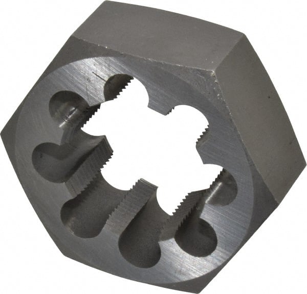 Interstate - 1-7/8 - 12 UNS Thread, 3-1/8" Hex, Right Hand Thread, Hex Rethreading Die - Carbon Steel, 1-1/4" Thick - Exact Tooling