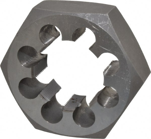 Interstate - 2-12 UNS Thread, 3-1/2" Hex, Right Hand Thread, Hex Rethreading Die - Carbon Steel, 1-1/4" Thick - Exact Tooling