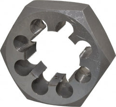 Interstate - 2-12 UNS Thread, 3-1/2" Hex, Right Hand Thread, Hex Rethreading Die - Carbon Steel, 1-1/4" Thick - Exact Tooling