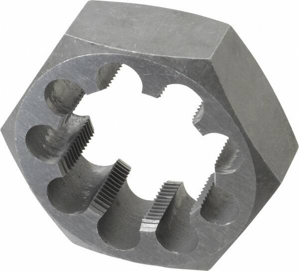 Interstate - 2-1/4 - 12 UNS Thread, 3-1/2" Hex, Right Hand Thread, Hex Rethreading Die - Carbon Steel, 1-1/4" Thick - Exact Tooling