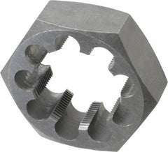 Interstate - 2-1/4 - 12 UNS Thread, 3-1/2" Hex, Right Hand Thread, Hex Rethreading Die - Carbon Steel, 1-1/4" Thick - Exact Tooling