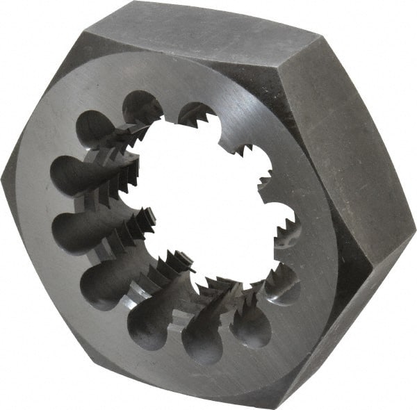 Interstate - 3-4 UNC Thread, 5" Hex, Right Hand Thread, Hex Rethreading Die - Carbon Steel - Exact Tooling