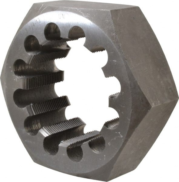 Interstate - 3-1/4 - 12 UNS Thread, 5" Hex, Right Hand Thread, Hex Rethreading Die - Carbon Steel - Exact Tooling