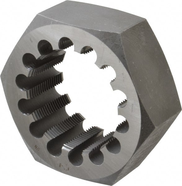 Interstate - 4-8 UNS Thread, 7" Hex, Right Hand Thread, Hex Rethreading Die - Carbon Steel - Exact Tooling