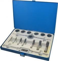 Interstate - 1/4-20 to 3/4-10 Tap, UNC, Tap and Die Set - Carbon Steel, Carbon Steel Taps, Adjustable, 16 Piece Set with Metal Case - Exact Tooling
