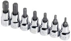 SK - 7 Piece 3/8" Drive Inch Hex Bit Socket Set - 1/8 to 3/8" Hex - Exact Tooling