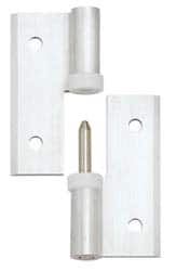 Sugatsune - 2-9/16" Long x 2-3/8" Wide x 9/64" Thick, Aluminum Cabinet Hinge - Aluminum Leaf with Polyacetal Bushing & 304 Pin, Aluminum Finish - Exact Tooling