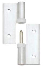 Sugatsune - 2-9/16" Long x 2-3/8" Wide x 9/64" Thick, Aluminum Cabinet Hinge - Aluminum Leaf with Polyacetal Bushing & 304 Pin, Aluminum Finish - Exact Tooling