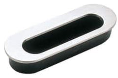 Sugatsune - 4.4844 Inch Overall Width x 1.6094 Inch Overall Height, 0.5938 Inch Recess Depth, Mirror and Black Recessed Pull - Exact Tooling