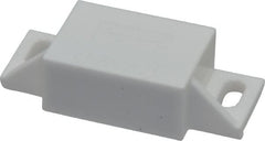 Sugatsune - 1-31/32" Long x 53/64" Wide x 1/2" High, Polyacetal, Neodymium & 316 Stainless Sealed Neodymium Magnet Catch - White Finish, 9.9 Magnetic Force, 15/16" Long Strike, 19/32" Wide Strike - Exact Tooling