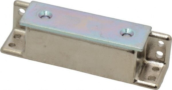 Sugatsune - 3-5/32" Long x 3/4" Wide x 3/4" High, Zinc Alloy Heavy Duty Magnetic Catch - Nickel Coated, 30.8 Magnetic Force, 2-3/8" Long Strike, 3/4" Wide Strike - Exact Tooling
