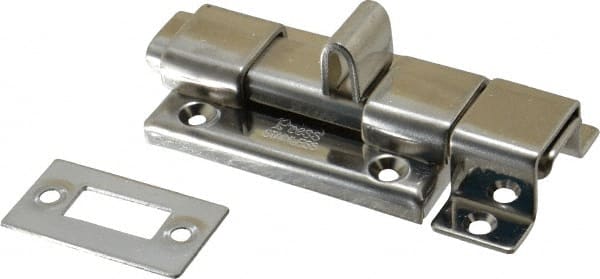 Sugatsune - 2-9/16" Long, 1-47/64" Wide Stainless Steel Slide Bolt - Polished - Exact Tooling