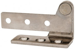 Sugatsune - 2-9/16" Long x 1-1/8" Wide x 1/8" Thick, Satin Finish Stainless Steel, Left Hand Overlay Pivot Hinge - 5/16" Pin Diam - Exact Tooling