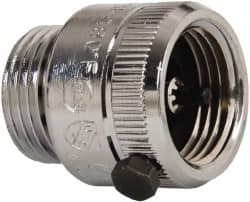 Watts - 125 Max psi, Chrome Plated Brass, Hose Connection Vacuum Breaker - EPDM Seal, Stainless Steel Spring, FIP X Hose End Connections - Exact Tooling