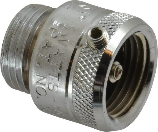Watts - 125 Max psi, Chrome Plated Brass, Hose Connection Vacuum Breaker - EPDM Seal, Stainless Steel Spring, FIP X Hose End Connections - Exact Tooling