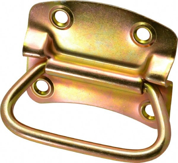 Value Collection - 3.62" Wide Plate x 2-47/50" High Plate, 3.62" Bail ID, Military Spec Chest Handle - 4-1/4" Wide x 3-3/4" High, Zinc Finish, 4 Holes - Exact Tooling