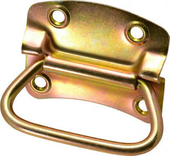 Value Collection - 3.62" Wide Plate x 2-47/50" High Plate, 3.62" Bail ID, Military Spec Chest Handle - 4-1/4" Wide x 3-3/4" High, Zinc Finish, 4 Holes - Exact Tooling