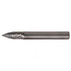 SG-6 Double Cut Solid Carbide Bur-Pointed Tree Shape - Exact Tooling