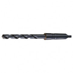 49/64 RHS / RHC HSS 118 Degree Radial Point Taper Shank Taper Length Drill - Steam Oxide - Exact Tooling