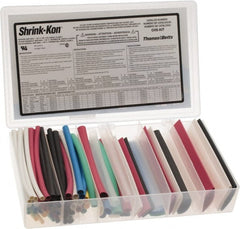Thomas & Betts - 86 Piece, Multicolor, Heat Shrink Electrical Tubing Kit - 2:1 Shrink Ratio, Flame Retardant, Polyolefin - Exact Tooling