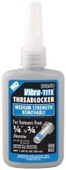 Vibra-Tite - 50 mL Bottle, Blue, Medium Strength Liquid Threadlocker - Series 121, 24 hr Full Cure Time, Hand Tool Removal - Exact Tooling