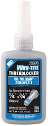 Vibra-Tite - 50 mL Bottle, Blue, Medium Strength Liquid Threadlocker - Series 122, 24 hr Full Cure Time, Hand Tool Removal - Exact Tooling