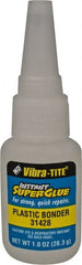 Vibra-Tite - 1 oz Bottle Clear Instant Adhesive - 20 sec Fixture Time, Bonds to Plastic - Exact Tooling