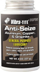 Vibra-Tite - 8 oz Can Anti-Seize Anti-Seize Lubricant - Aluminum/Copper/Graphite, -65 to 1,600°F, Silver Colored, Water Resistant - Exact Tooling