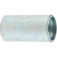 Made in USA - Class 300, 3/8" Galvanized Pipe Coupling - Threaded, Steel - Exact Tooling
