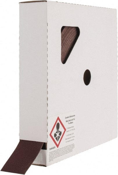 Tru-Maxx - 1-1/2" x 50 Yd 180 Grit Aluminum Oxide Cloth Roll - Very Fine Grade, J Weighted Backing - Exact Tooling