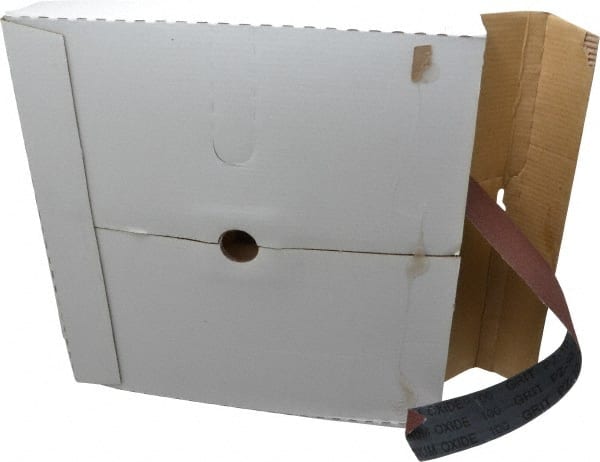 Tru-Maxx - 1-1/2" x 50 Yd 100 Grit Aluminum Oxide Cloth Roll - Fine Grade, J Weighted Backing - Exact Tooling