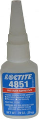 Loctite - 0.70 oz Bottle Clear Instant Adhesive - Series 4851, 20 sec Fixture Time, 24 hr Full Cure Time, Bonds to Fabric, Leather & Paper - Exact Tooling