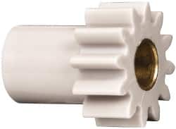 Made in USA - 32 Pitch, 3/8" Pitch Diam, 7/16" OD, 12 Tooth Spur Gear - 3/16" Face Width, 5/32" Bore Diam, 9/32" Hub Diam, 20° Pressure Angle, Acetal - Exact Tooling