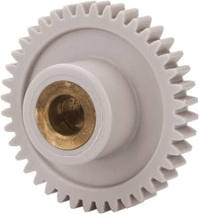 Made in USA - 32 Pitch, 1-1/4" Pitch Diam, 1-5/16" OD, 40 Tooth Spur Gear - 3/16" Face Width, 1/4" Bore Diam, 39/64" Hub Diam, 20° Pressure Angle, Acetal - Exact Tooling