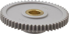 Made in USA - 32 Pitch, 1-3/4" Pitch Diam, 1-13/16" OD, 56 Tooth Spur Gear - 3/16" Face Width, 5/16" Bore Diam, 43/64" Hub Diam, 20° Pressure Angle, Acetal - Exact Tooling