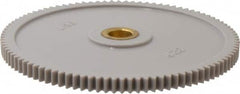 Made in USA - 32 Pitch, 3" Pitch Diam, 3-1/16" OD, 96 Tooth Spur Gear - 3/16" Face Width, 5/16" Bore Diam, 13/16" Hub Diam, 20° Pressure Angle, Acetal - Exact Tooling