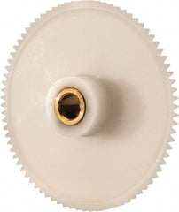Made in USA - 48 Pitch, 2-1/4" Pitch Diam, 2.292" OD, 108 Tooth Spur Gear - 1/4" Face Width, 1/4" Bore Diam, 39/64" Hub Diam, 20° Pressure Angle, Acetal - Exact Tooling