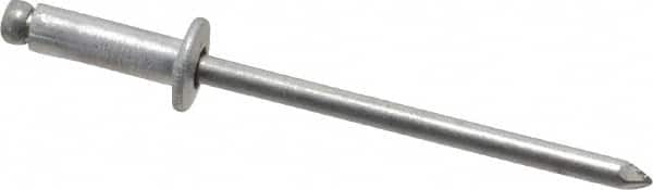 Marson - Button Head Aluminum Open End Blind Rivet - Aluminum Mandrel, 0.188" to 1/4" Grip, 1/4" Head Diam, 0.129" to 0.133" Hole Diam, 0.4" Length Under Head, 1/8" Body Diam - Exact Tooling