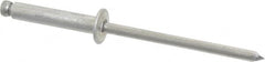 Marson - Button Head Aluminum Open End Blind Rivet - Aluminum Mandrel, 0.376" to 1/2" Grip, 1/4" Head Diam, 0.129" to 0.133" Hole Diam, 0.65" Length Under Head, 1/8" Body Diam - Exact Tooling