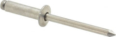 Marson - Button Head Aluminum Open End Blind Rivet - Aluminum Mandrel, 0.376" to 1/2" Grip, 3/8" Head Diam, 0.192" to 0.196" Hole Diam, 0.7" Length Under Head, 3/16" Body Diam - Exact Tooling