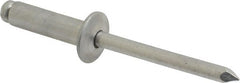 Marson - Button Head Aluminum Open End Blind Rivet - Aluminum Mandrel, 0.501" to 5/8" Grip, 1/2" Head Diam, 0.257" to 0.261" Hole Diam, 7/8" Length Under Head, 1/4" Body Diam - Exact Tooling