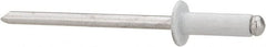 Marson - Button Head Aluminum Open End Blind Rivet - Aluminum Mandrel, 0.188" to 1/4" Grip, 1/4" Head Diam, 0.129" to 0.133" Hole Diam, 0.4" Length Under Head, 1/8" Body Diam - Exact Tooling