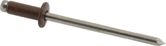 Marson - Button Head Aluminum Open End Blind Rivet - Aluminum Mandrel, 0.126" to 0.187" Grip, 1/4" Head Diam, 0.129" to 0.133" Hole Diam, 0.337" Length Under Head, 1/8" Body Diam - Exact Tooling