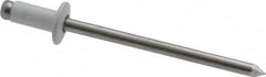 Marson - Button Head Aluminum Open End Blind Rivet - Aluminum Mandrel, 0.063" to 1/8" Grip, 1/4" Head Diam, 0.129" to 0.133" Hole Diam, 0.275" Length Under Head, 1/8" Body Diam - Exact Tooling