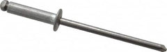 Marson - Button Head Aluminum Open End Blind Rivet - Steel Mandrel, 5/16" to 3/8" Grip, 1/4" Head Diam, 0.129" to 0.133" Hole Diam, 0.525" Length Under Head, 1/8" Body Diam - Exact Tooling
