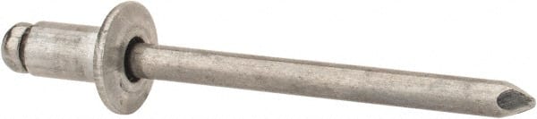 Marson - Button Head Aluminum Open End Blind Rivet - Steel Mandrel, 0.032" to 1/8" Grip, 3/8" Head Diam, 0.192" to 0.196" Hole Diam, 0.325" Length Under Head, 3/16" Body Diam - Exact Tooling